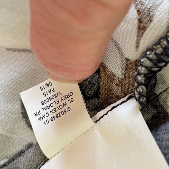 OLD NAVY Woven Cami Grey Floral Defined Waist Spaghetti Strap Dress L - Picture 16 of 16